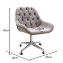 Ver imagem 2 de Poltrona Lua Capitonê Giratória Veludo Capuccino 250 Bella Decor