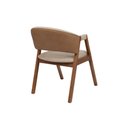 Ver imagem 2 de Cadeira Elysia Jantar Cozinha Madeira Cor Canela Estofado Premium:linho Areia/couro Eco Durango Kaki