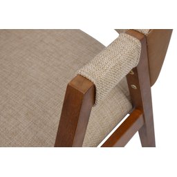 Cadeira Elysia Jantar Cozinha Madeira Cor Canela Estofado Premium:linho Areia/couro Eco Durango Kaki - 3