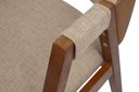 Ver imagem 3 de Cadeira Elysia Jantar Cozinha Madeira Cor Canela Estofado Premium:linho Areia/couro Eco Durango Kaki