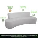 Ver imagem 3 de Sofá Orgânico 4 Lugares 230cm Mônaco Bouclé Cinza Claro - Nexta Casa