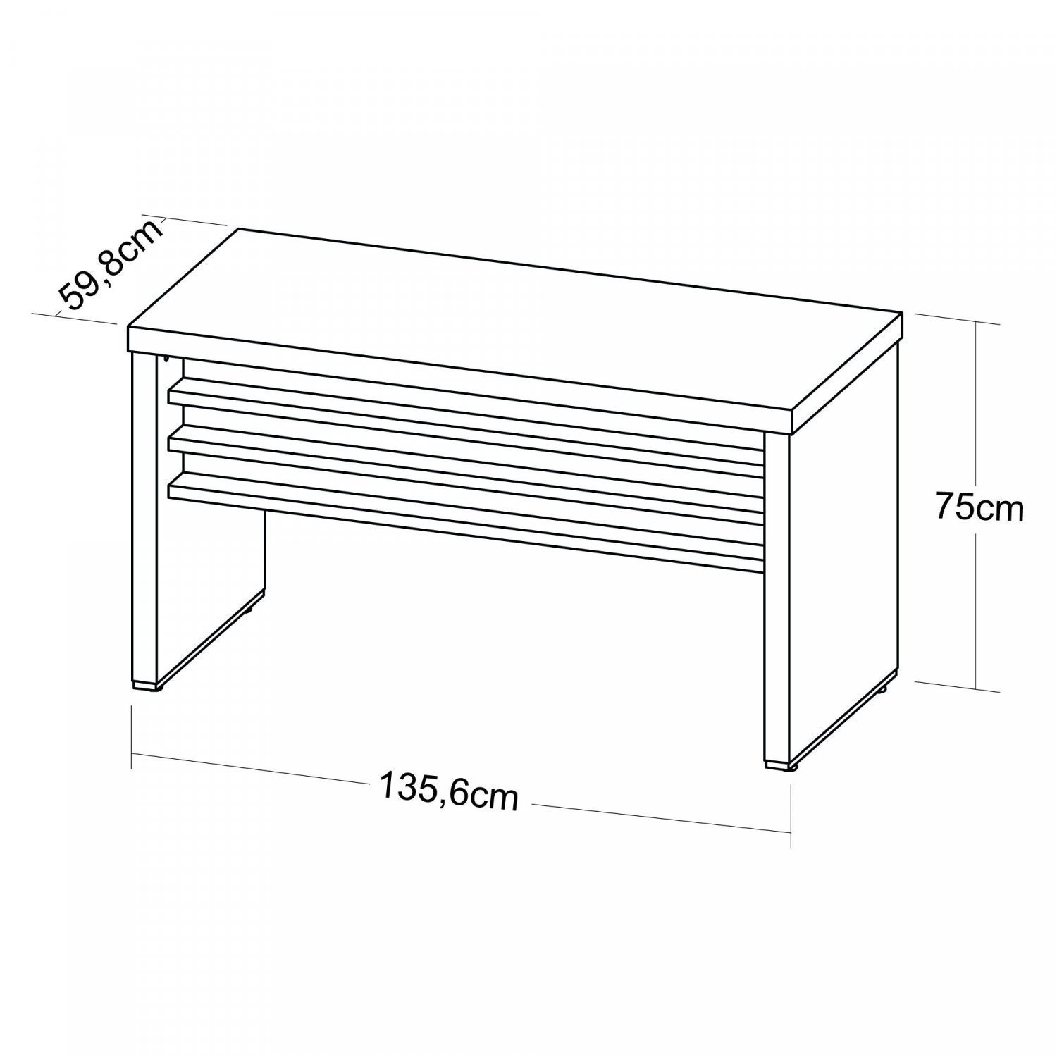 Mesa para Escritório 1,35m Tamburato Robusta e Elegante - 5