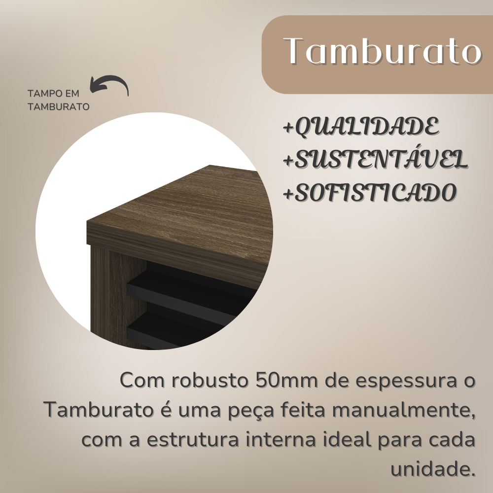 Mesa para Escritório 1,35m Tamburato Robusta e Elegante - 18