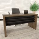 Ver imagem 1 de Escrivaninha Mesa Escritório Tamburato Robusta e Elegante 135,6cm Charuto e Preto Marrom Artany