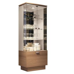 Sala de Estar Brandon com Home Suspenso, Buffet Aparador, Cristaleira e Espelho Nature/Off White - P - 5