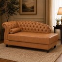 Ver imagem 3 de Sofá com Chaise Pomme 1 Lugar 160cm Caramelo Courino Sallar Home