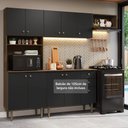 Ver imagem 1 de Armário de Cozinha Compacta 235cm Rustic/preto Gourmet Madesa Xc03 Rustic/preto