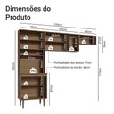 Ver imagem 7 de Armário de Cozinha Compacta 235cm Rustic/preto Gourmet Madesa Xc03 Rustic/preto