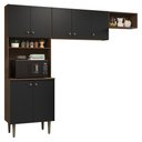 Ver mais imagens de Armário de Cozinha Compacta 235cm Rustic/preto Gourmet Madesa Xc03 Rustic/preto