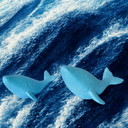 Ver imagem 2 de Kit 2 Vasos de Cerâmica Jubarte – Grande 32cm e Pequeno 25cm:azul Bebê