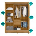 Ver imagem 4 de Guarda Roupa Bolívia 164cm 7 Portas Freijó Off White com Espelho Moval