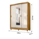 Ver imagem 2 de Guarda Roupa Bolívia 164cm 7 Portas Freijó Off White com Espelho Moval