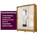 Ver imagem 5 de Guarda Roupa Bolívia 164cm 7 Portas Freijó Off White com Espelho Moval