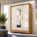 Ver imagem 7 de Guarda Roupa Bolívia 164cm 7 Portas Freijó Off White com Espelho Moval