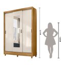 Ver imagem 3 de Guarda Roupa Bolívia 164cm 7 Portas Freijó Off White com Espelho Moval