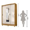Guarda Roupa Bolívia 164cm 7 Portas Freijó Off White com Espelho Moval - 3