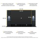 Ver imagem 5 de Painel Tv 60'' com 2 Leds e Prateleiras de Vidro Vegas