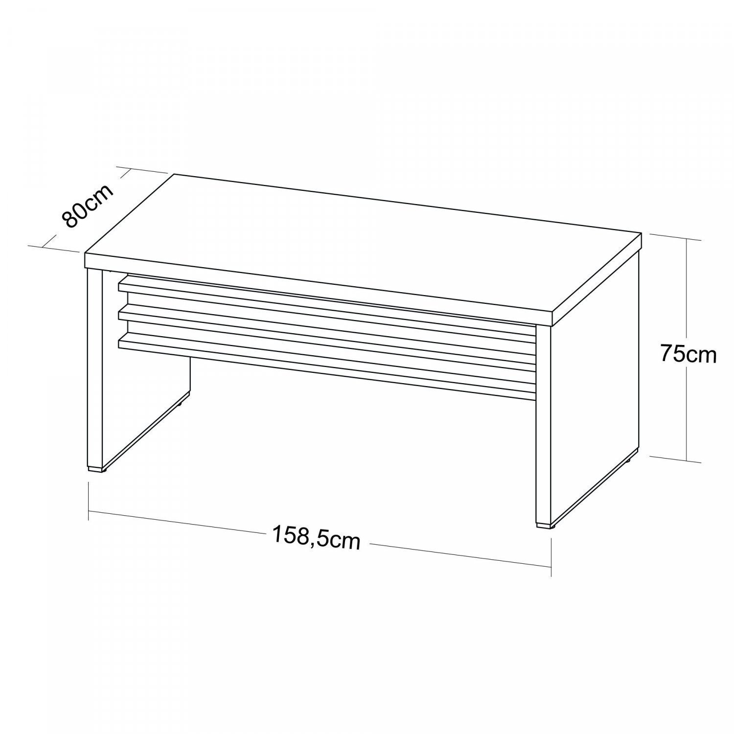 Mesa Elegante para Escritório Executivo 1,6m Tamburato - 5