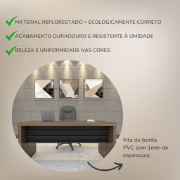 Mesa Elegante para Escritório Executivo 1,6m Tamburato - 18