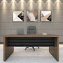 Ver imagem 3 de Mesa Elegante para Escritório Executivo Tamburato 158,5cm Charuto E Preto