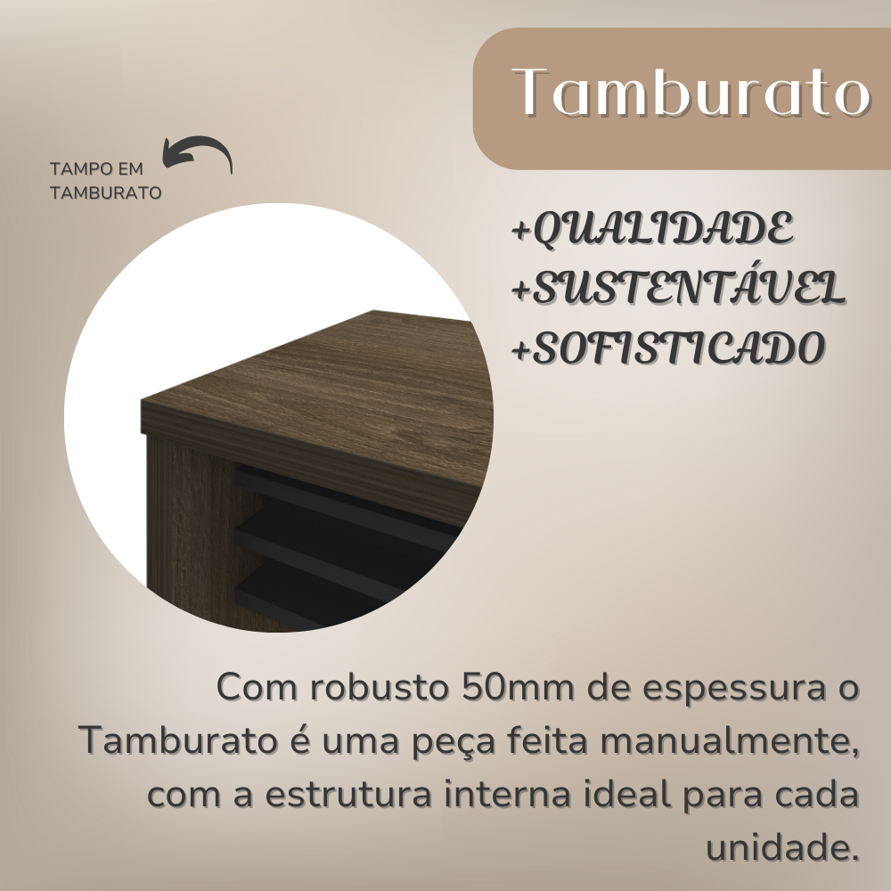 Mesa Elegante para Escritório Executivo 1,6m Tamburato - 19