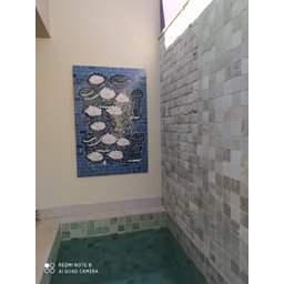 Painel Nenufares de Monet em Mosaico - 1