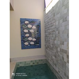 Painel Nenufares de Monet em Mosaico