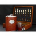 Ver imagem 5 de Tabuleiro Xadrez Madeira Dobrável Cantil Bebida Shot Aposta