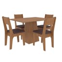 Ver imagem 2 de Conjunto Mesa de Jantar Freijó 120cm com 4 Cadeiras Cor:freijó com Marrom