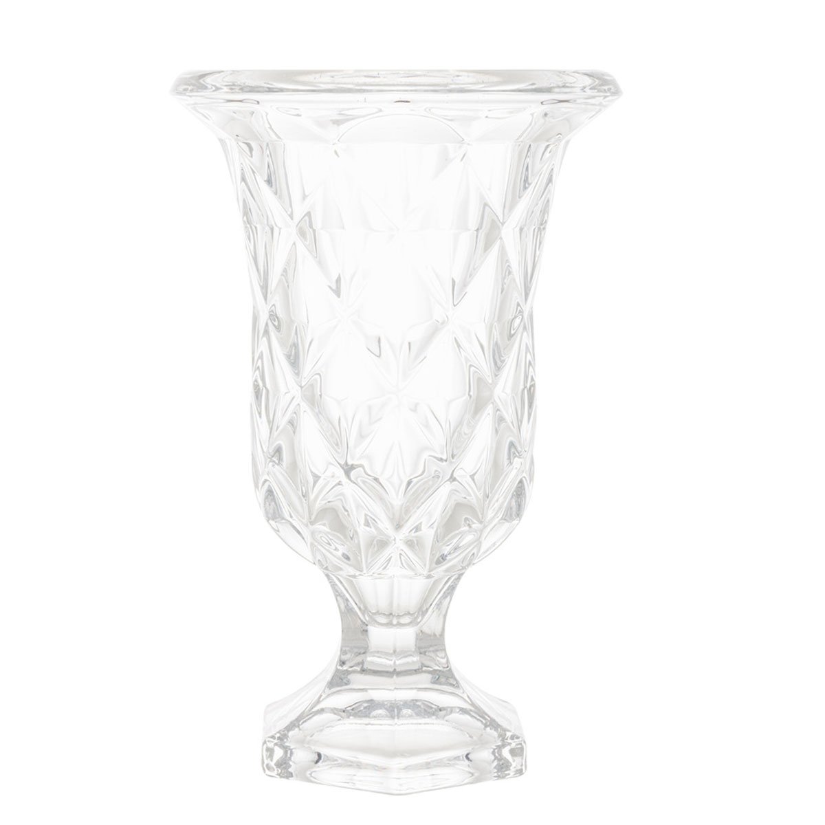 Vaso com Pé de Vidro Diamond 15x24cm Lyor 4290 - 1