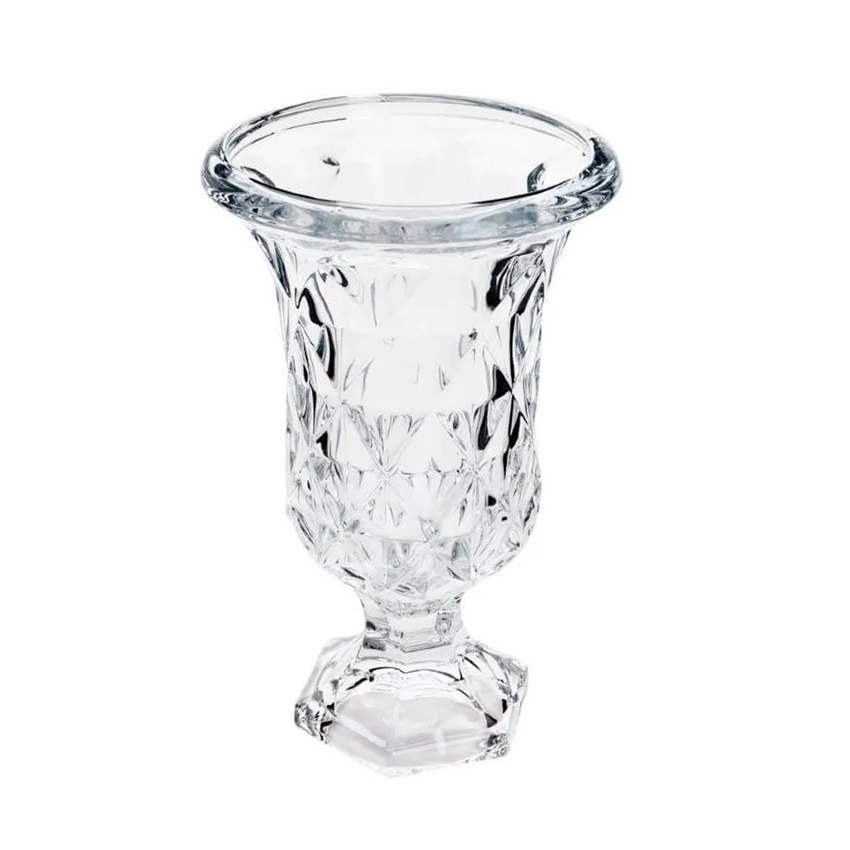 Vaso com Pé de Vidro Diamond 15x24cm Lyor 4290 - 2