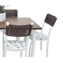 Ver imagem 2 de MESA DE JANTAR cozinha com 6 CADEIRAS com junco modelo Lisboa TAMPO MDF AÇO BRANCA OFERTA Ql. AÇo