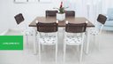 Ver imagem 3 de MESA DE JANTAR cozinha com 6 CADEIRAS com junco modelo Lisboa TAMPO MDF AÇO BRANCA OFERTA Ql. AÇo