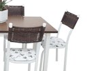 Ver imagem 4 de MESA DE JANTAR cozinha com 6 CADEIRAS com junco modelo Lisboa TAMPO MDF AÇO BRANCA OFERTA Ql. AÇo