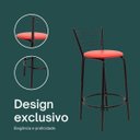 Ver imagem 4 de Kit 2 Banquetas para Bancada Flórida Preta 60cm Cozinha Gourmet Balcão Ilha Piscina Área de Lazer