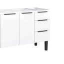 Ver imagem 5 de Gabinete de Cozinha 144 cm Armário Aço 3 Portas e 3 Gavetas:Branco