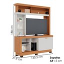 Ver imagem 3 de Estante Home Tv 50 Pol 2 Portas 161 Cm Valenca Freijo Off White Colibri