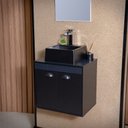 Ver imagem 3 de Gabinete Armário para Banheiro 50cm Mdf com Cuba - Pompeia Preto