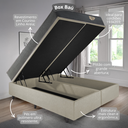 Ver imagem 5 de Cama Box com Baú King 193x203 com Colchão Adapto Molas Ensacadas Ecoflex Courino Linho