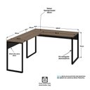Ver imagem 5 de Conjunto 4 Peças para Escritório com Escrivaninha em L, Armário Alto e Baixo e Gaveteiro Industrial