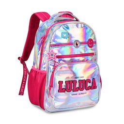 MOCHILA LULUCA ESCOLAR BOLSA DE COSTAS HOLOGRÁFICA ADOLESCENTE - 1