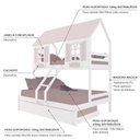 Ver imagem 4 de Treliche Casal/ Solteiro Casinha Bela - Madeira Maciça Branco/rosa | Housin
