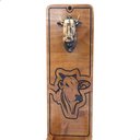 Ver imagem 3 de Abridor de Garrafas Entalhado Boi com Caixa para Tampinhas:marrom