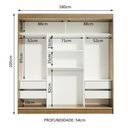 Ver mais imagens de Guarda-roupa Madesa Reno 3 Porta Correr Espelho Rustic Cinza