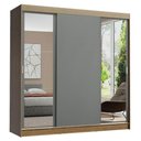 Ver imagem 1 de Guarda-roupa Madesa Reno 3 Porta Correr Espelho Rustic Cinza