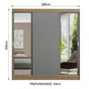 Ver imagem 3 de Guarda-roupa Madesa Reno 3 Porta Correr Espelho Rustic Cinza