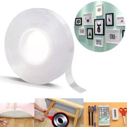 Fita Adesiva Magica Nano Super Dupla Face Cola Tudo Reutilizável Lavável Rolo 3 Metros - 1