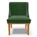Ver mais imagens de Kit 8 Cadeiras Estofadas para Sala de Jantar Base Fixa de Madeira Castanho Lia Suede Verde - Ibiza