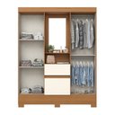 Ver imagem 4 de Guarda-Roupa Solteiro 4 Portas 2 Gavetas BS01 Off White/Cinamomo
