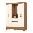 Ver imagem 2 de Guarda-Roupa Solteiro 4 Portas 2 Gavetas BS01 Off White/Cinamomo
